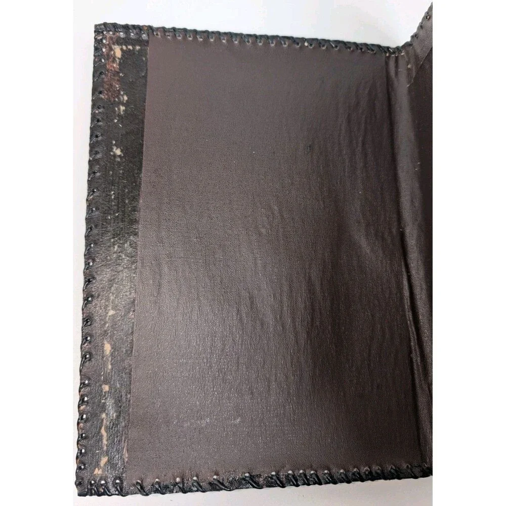 Vintage Tooled Leather Bifold Address Notebook Western Cowboy Embossed Cover